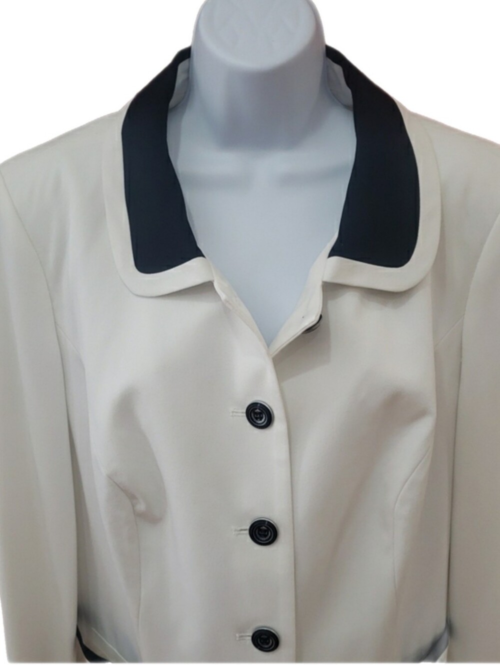 John Meyer Collection White & Black Contrast Women's Blazer Jacket 18W